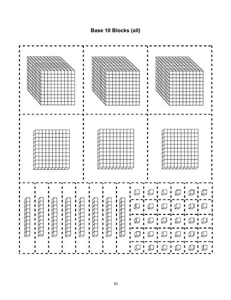 Printable Base Ten Blocks